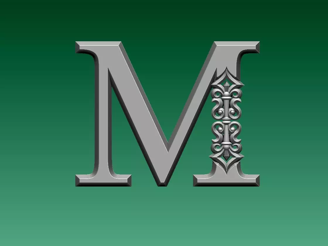 letter M l 3D print model_0