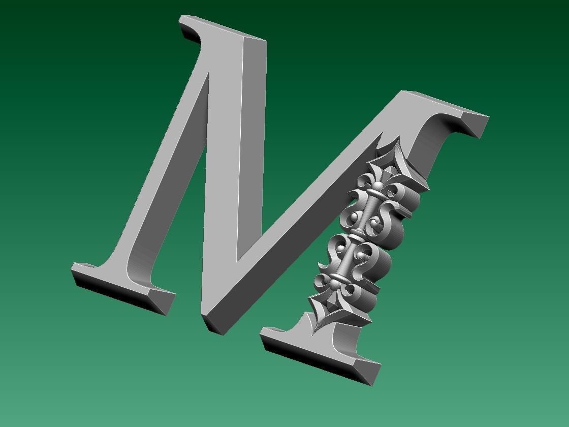 letter M l 3D print model_1