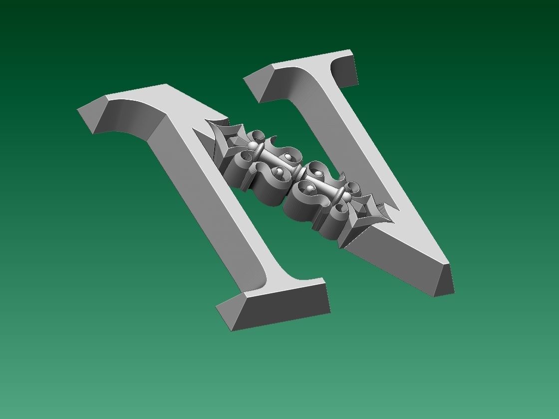 letter N 3D print model_1