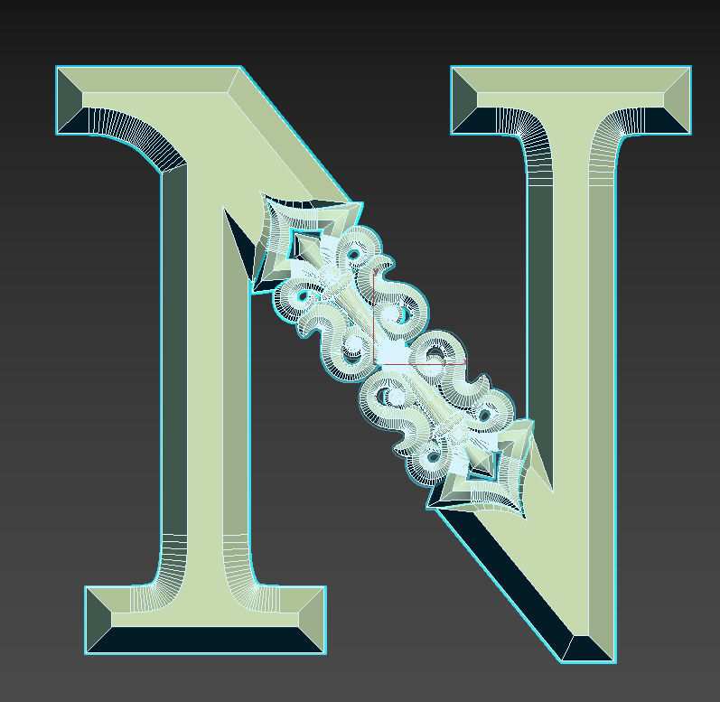 letter N 3D print model_4