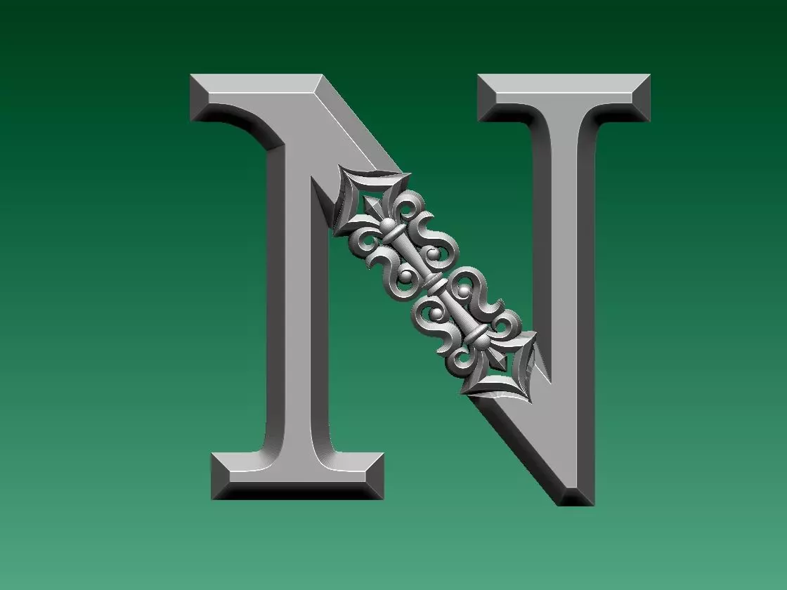 letter N 3D print model_0
