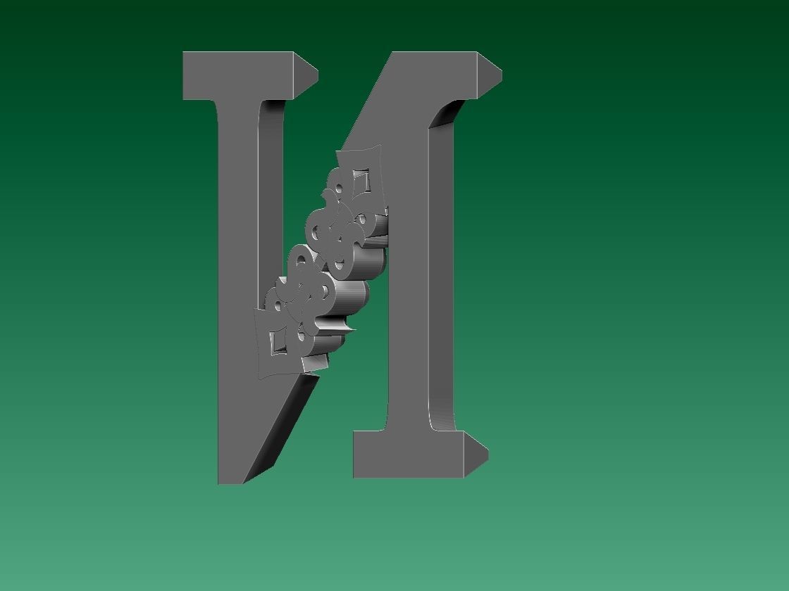 letter N 3D print model_3