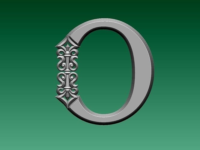 letter O metal ring 3D print model