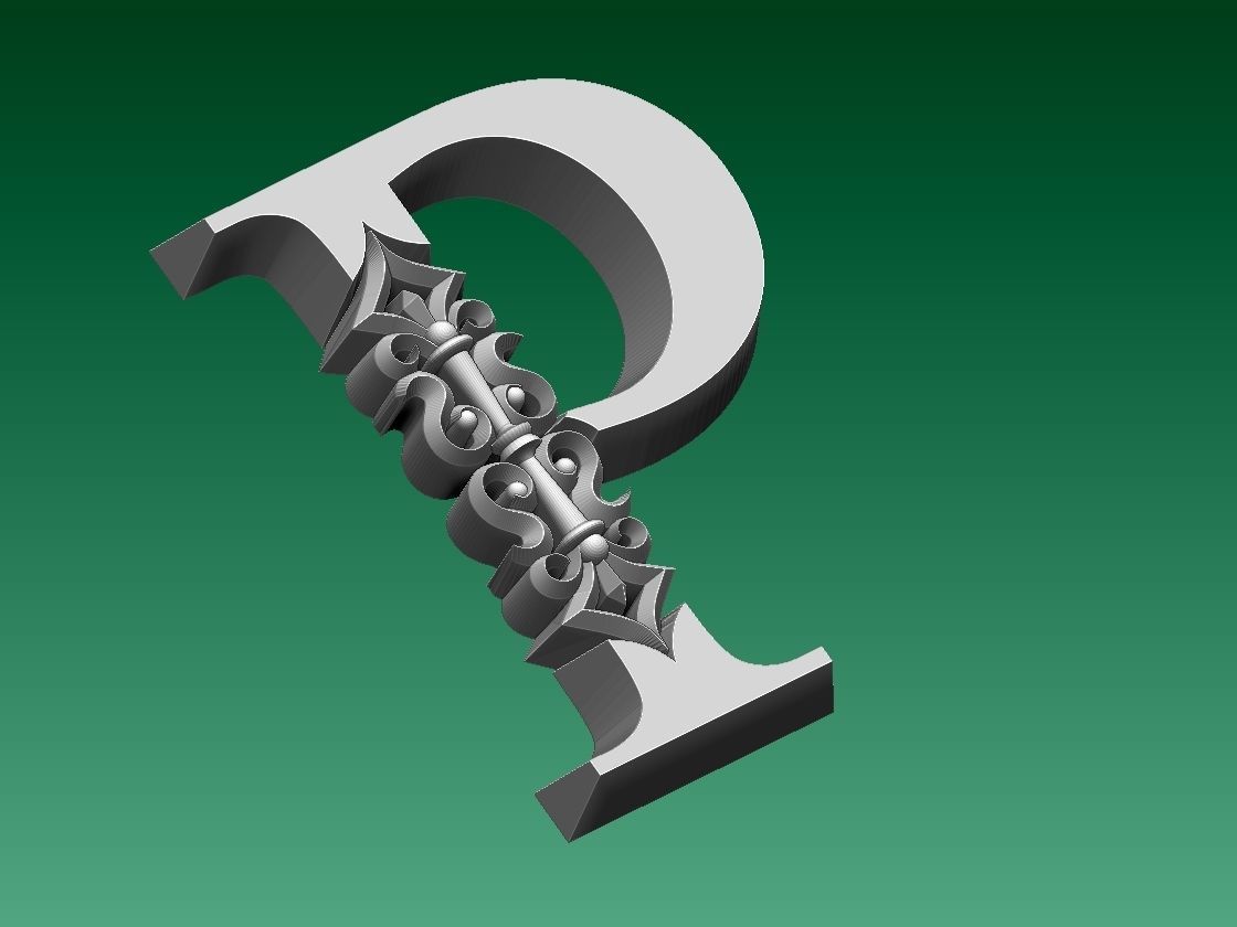 letter P 3D print model_1