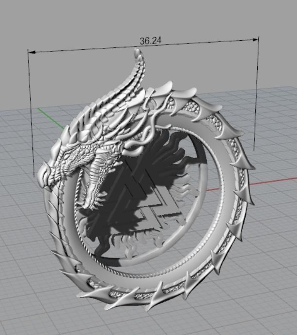Uroboros viking dragon 3D print model_5