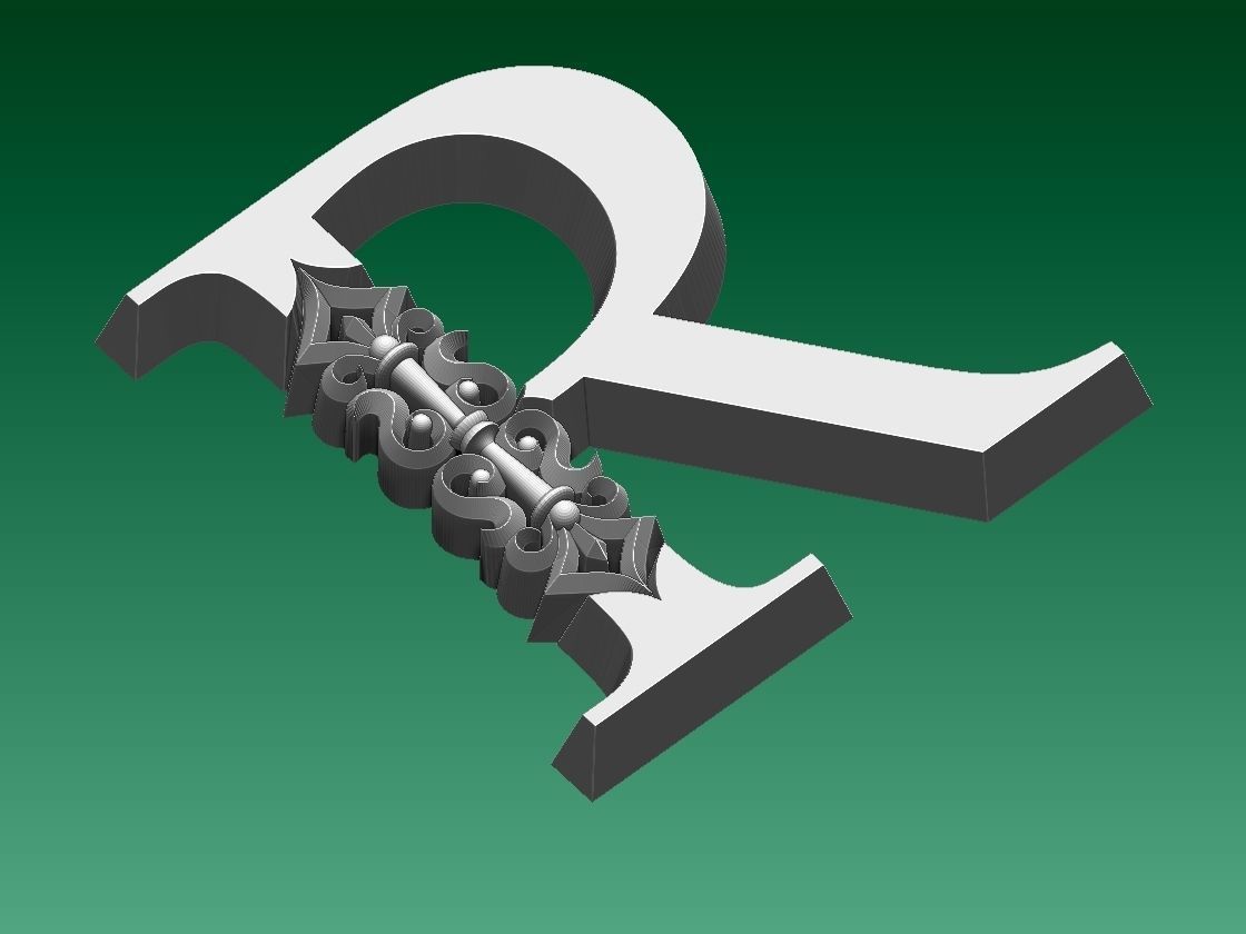 letter R 3D print model_1