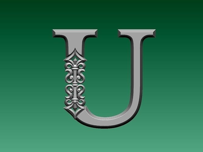 letter U 3D print model