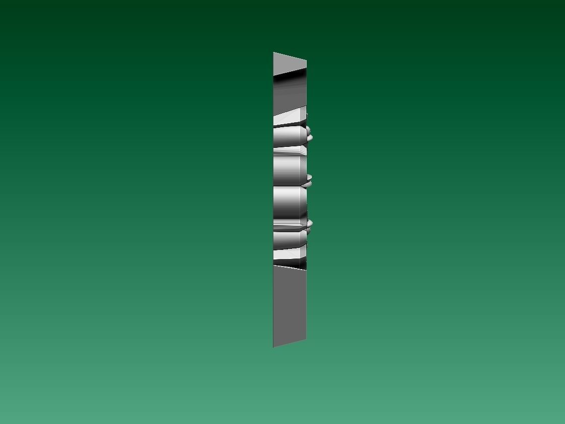 letter W stainless steel door 3D print model_2