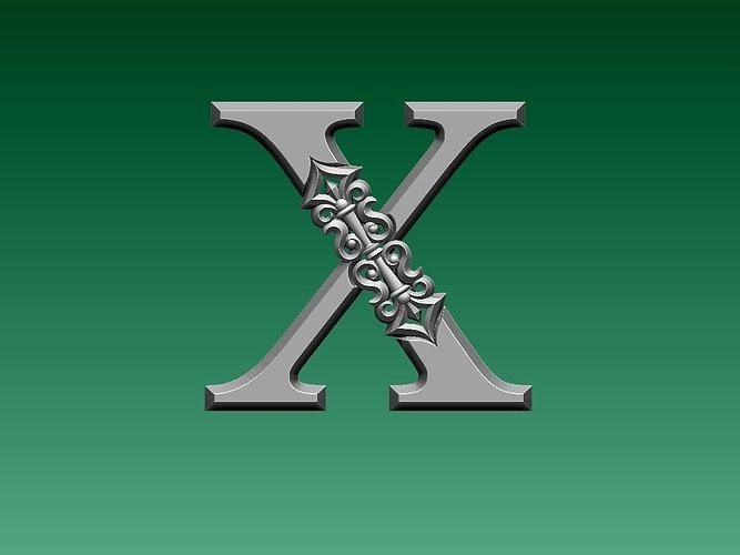 letter X 3D print model