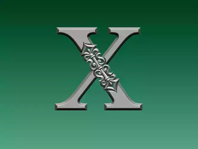 letter X 3D print model