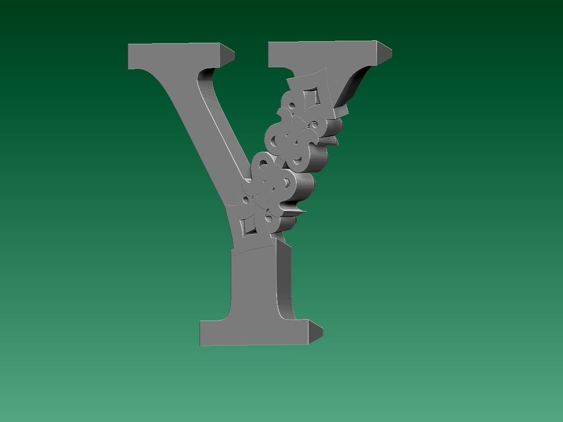 letter Y 3D print model_2