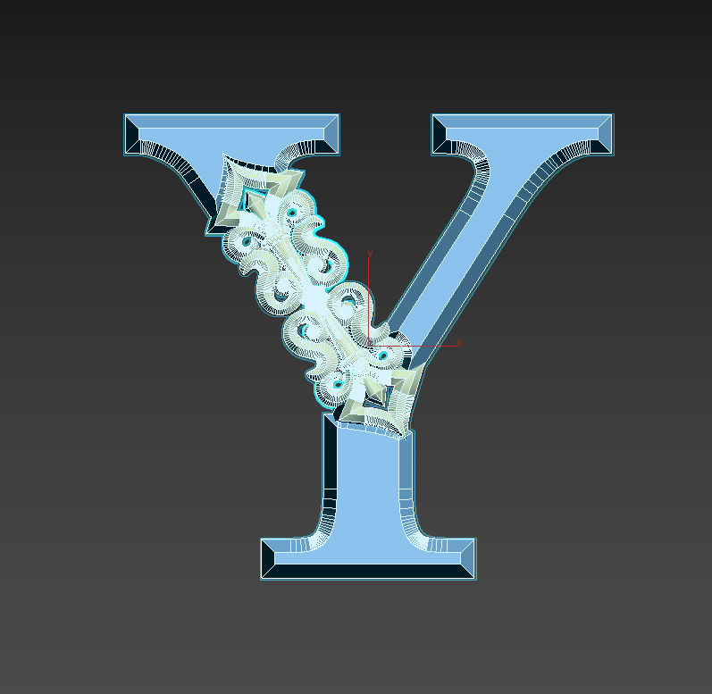 letter Y 3D print model_3