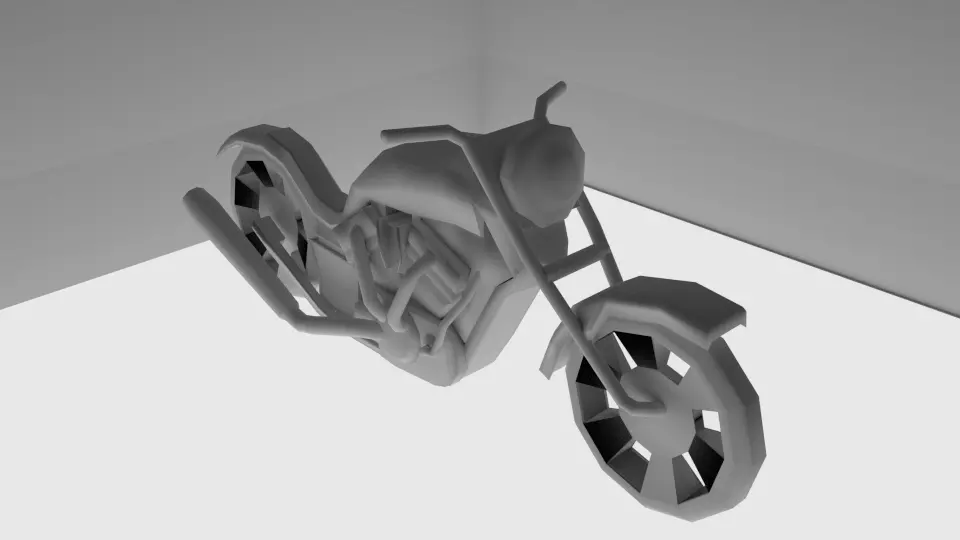 Motorbike lowrider Low-poly 3D model_0