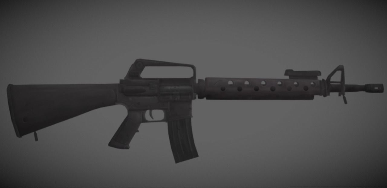 Colt M16A1 with m203 granade launcher I M16 Low-poly 3D model_4