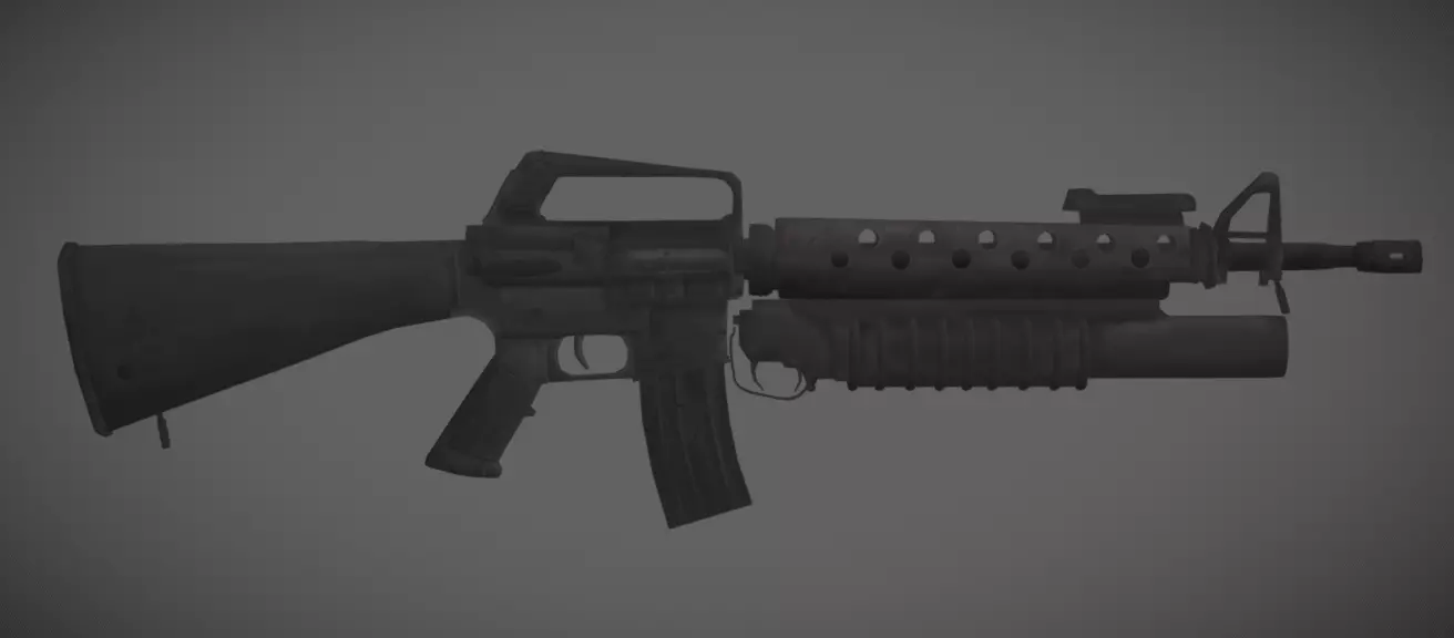 Colt M16A1 with m203 granade launcher I M16 Low-poly 3D model_0