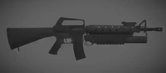 Colt M16A1 with m203 granade launcher I M16 Low-poly 3D model
