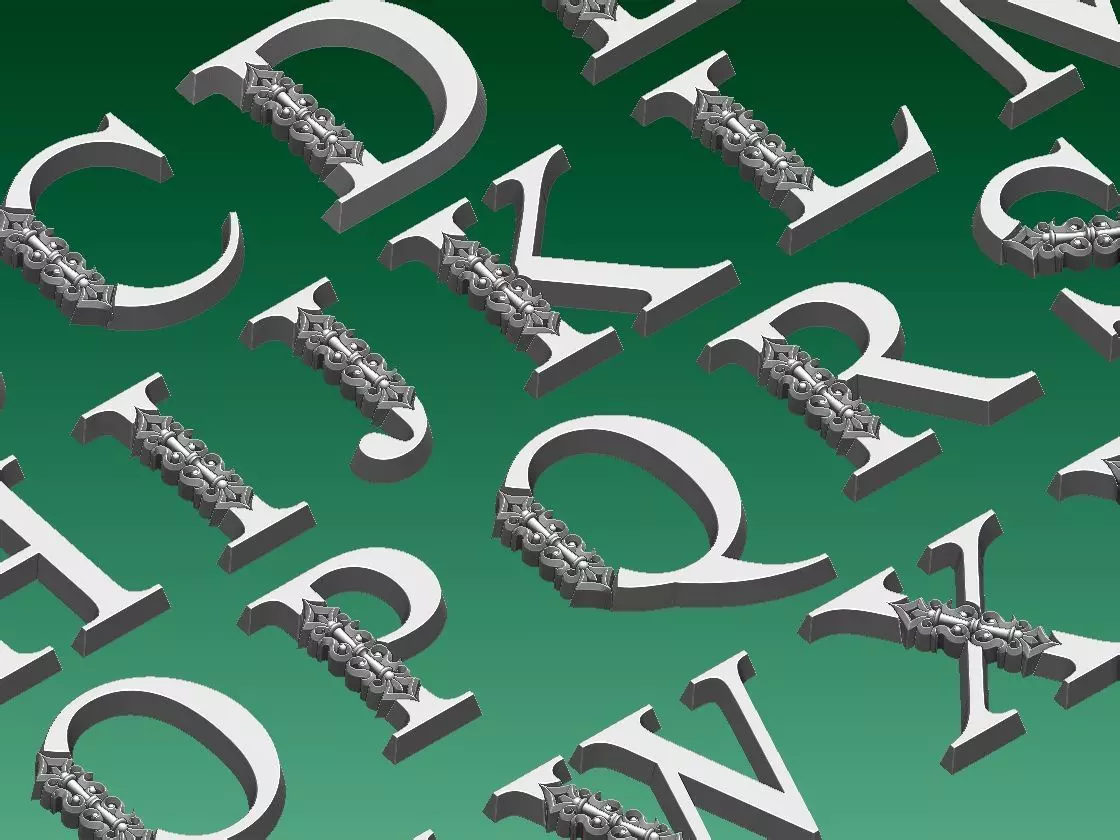 letters letter f 3D print model