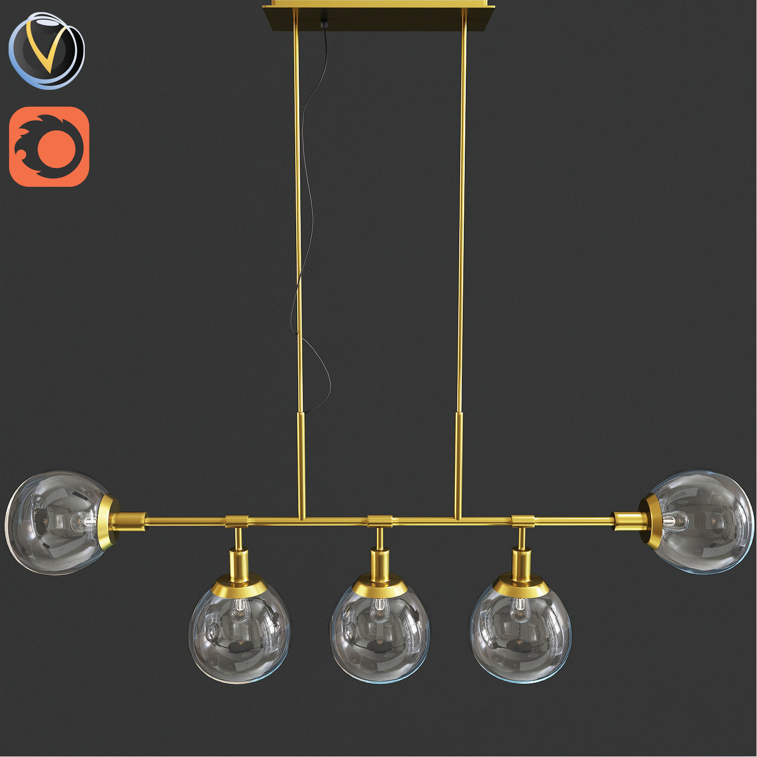 Eric Ceiling Chandelier 3D model_2