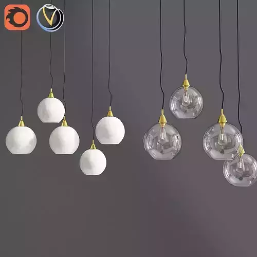 Firefly 5 Bulb Brass Pendant Light