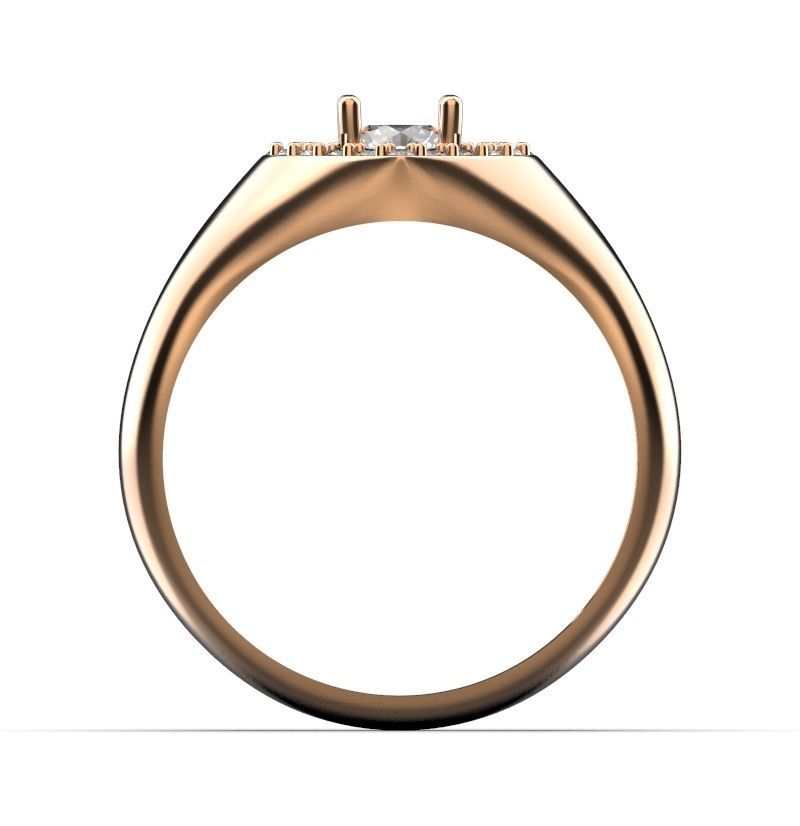 Heart engagement  ring  3D print model_3
