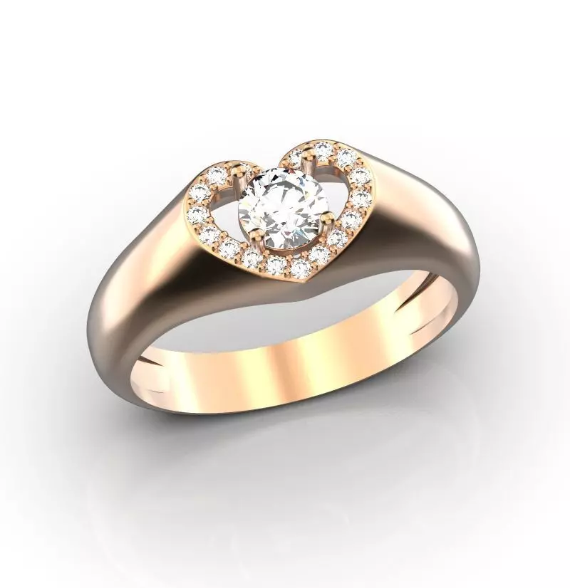 Heart engagement  ring  3D print model_0
