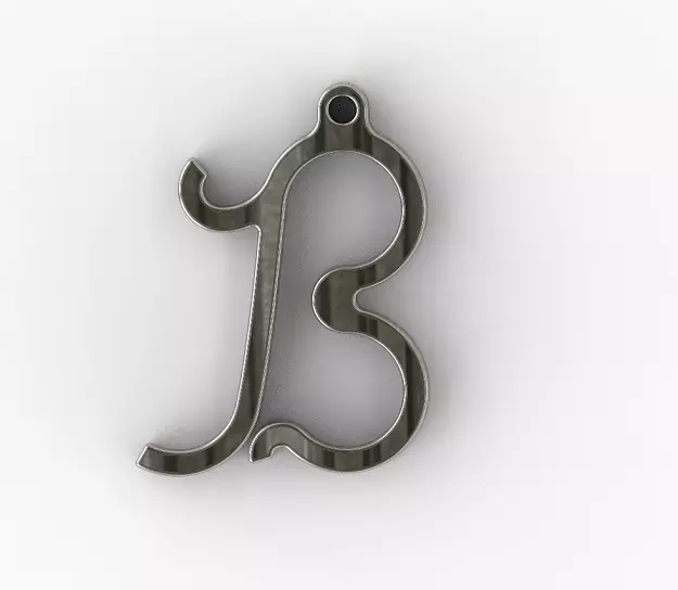 Classic Letter B - Pendant 3D print model_0