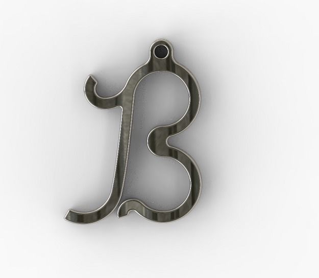 Classic Letter B - Pendant 3D print model_1