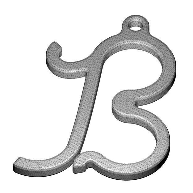 Classic Letter B - Pendant 3D print model_2