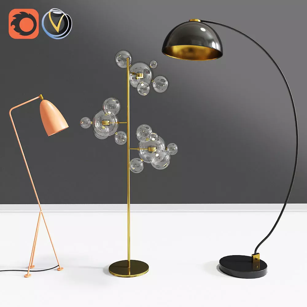 Modern Floor Lamps Collection 3D model_0
