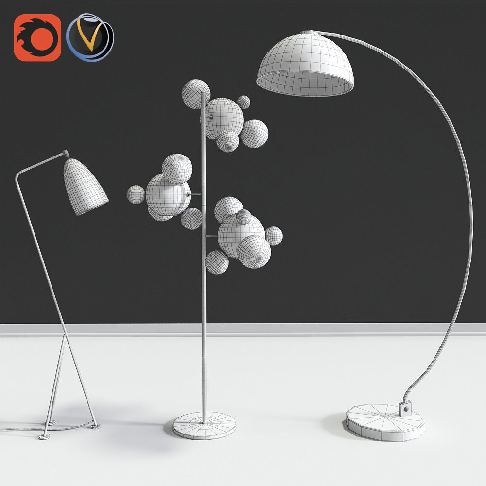 Modern Floor Lamps Collection 3D model_1