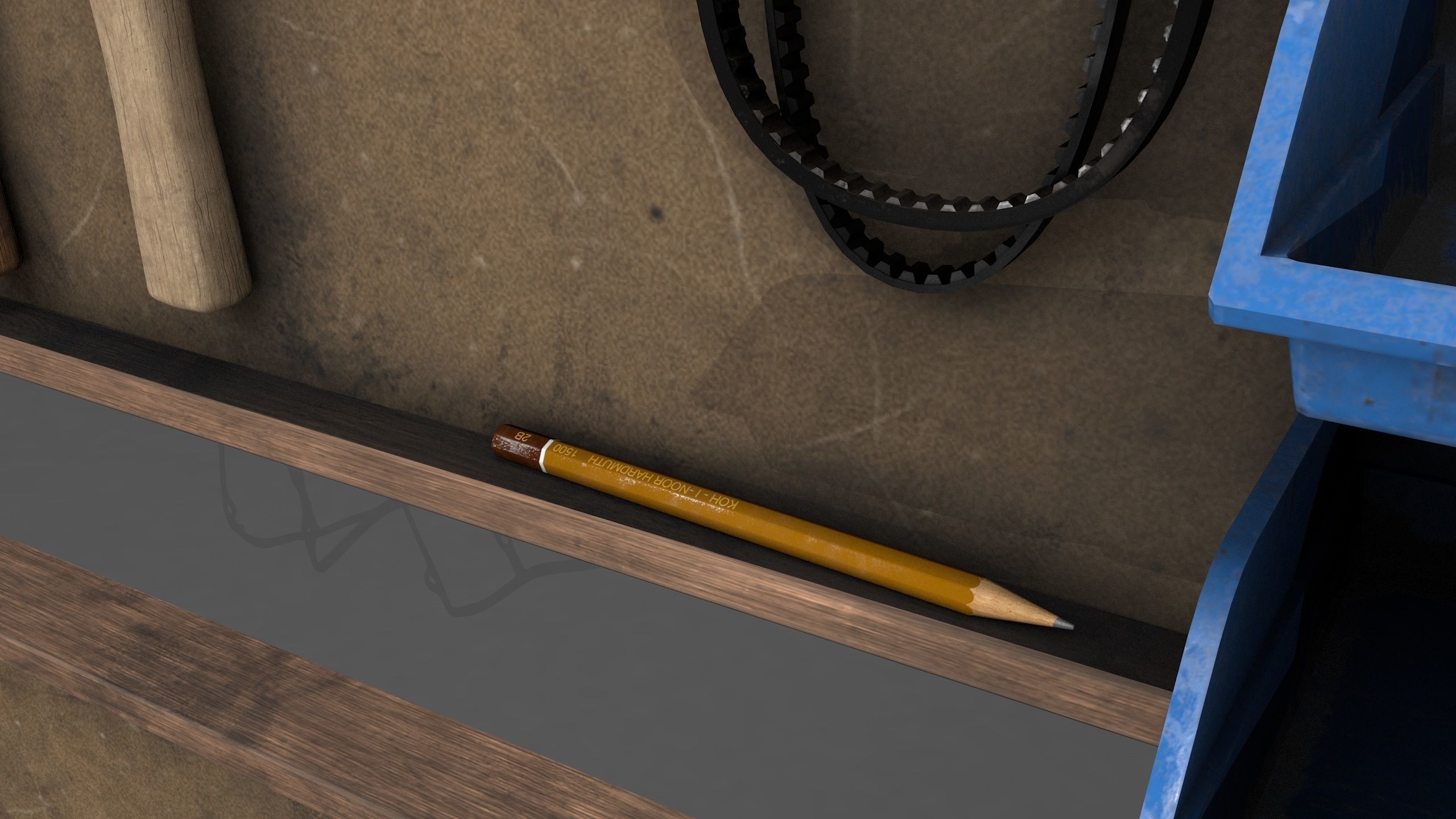 tool wall Low-poly 3D model_7