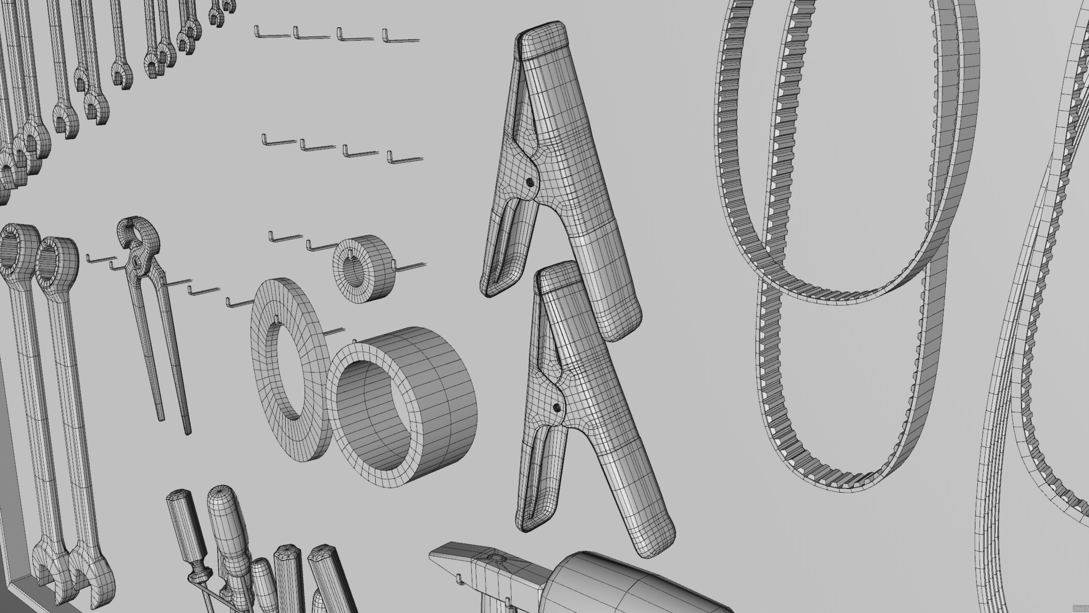 tool wall Low-poly 3D model_17