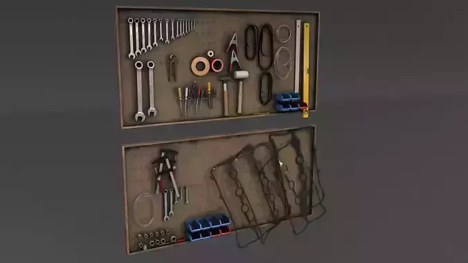 tool wall Low-poly 3D model