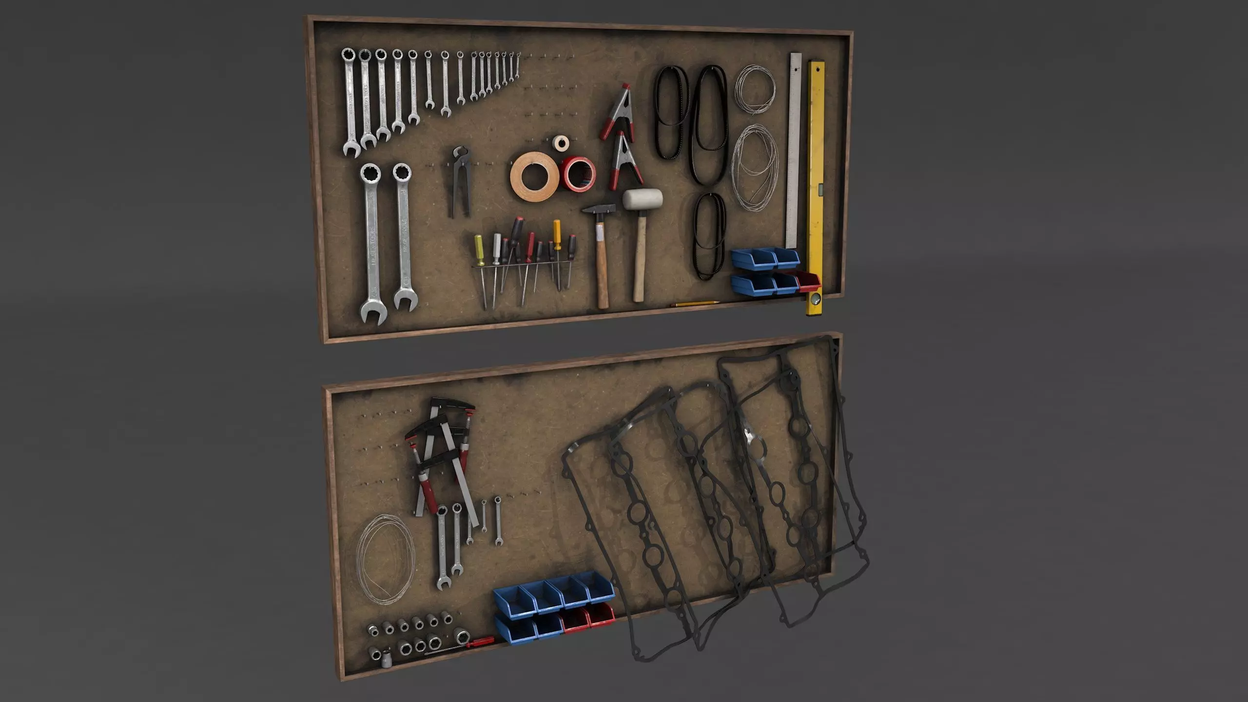 tool wall Low-poly 3D model_0
