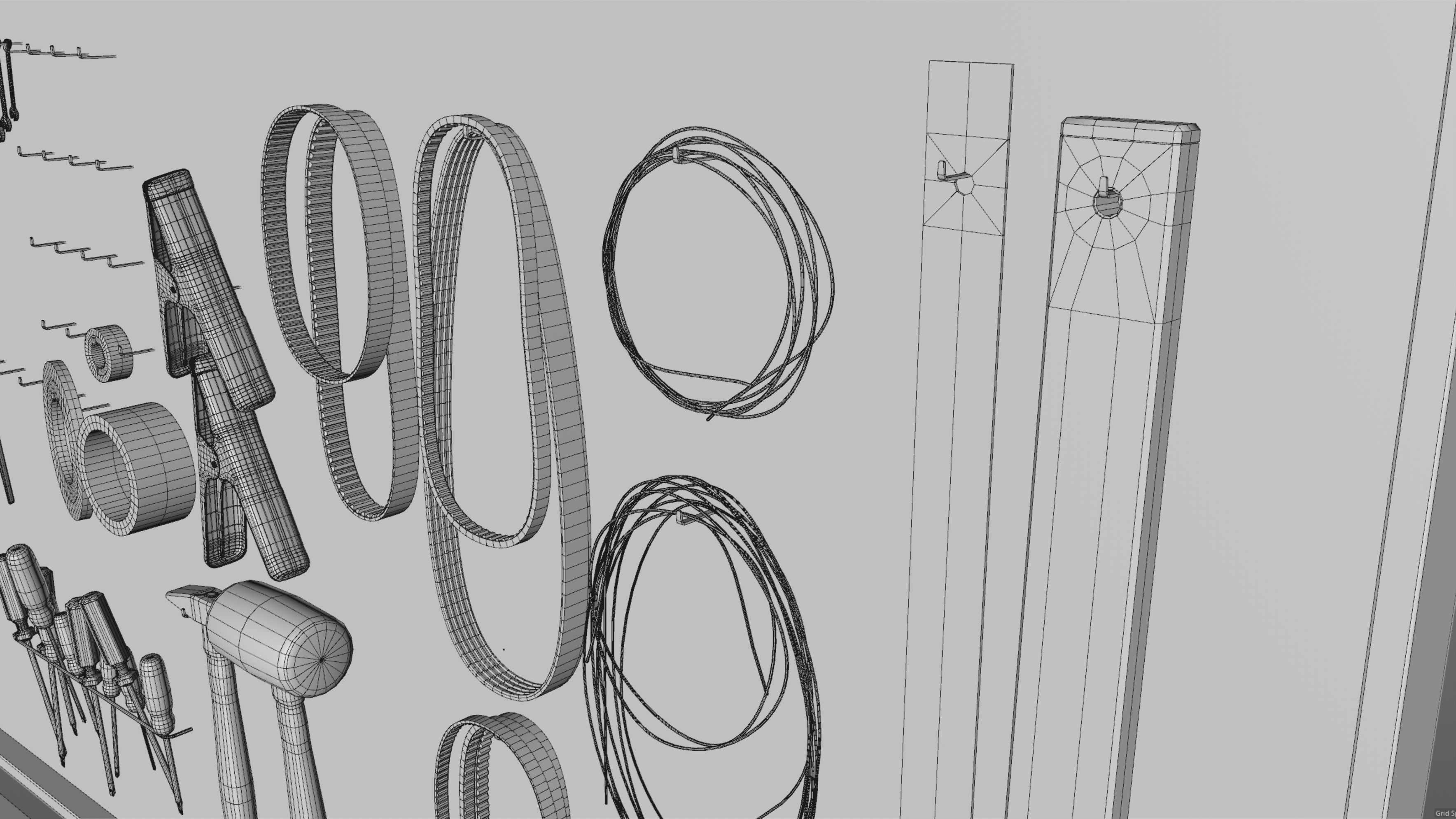 tool wall Low-poly 3D model_20
