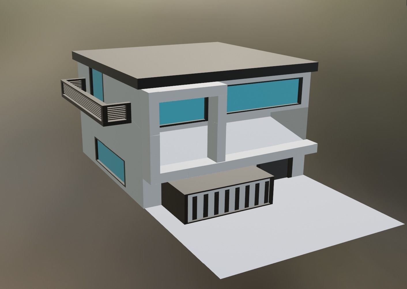 futuristic house  3D model_1