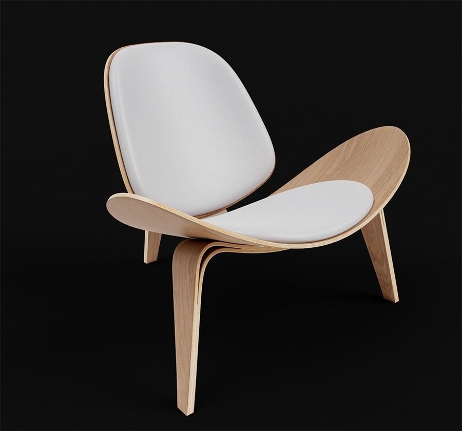 CH07 Shell Chair Carl Hansen 3D model_6
