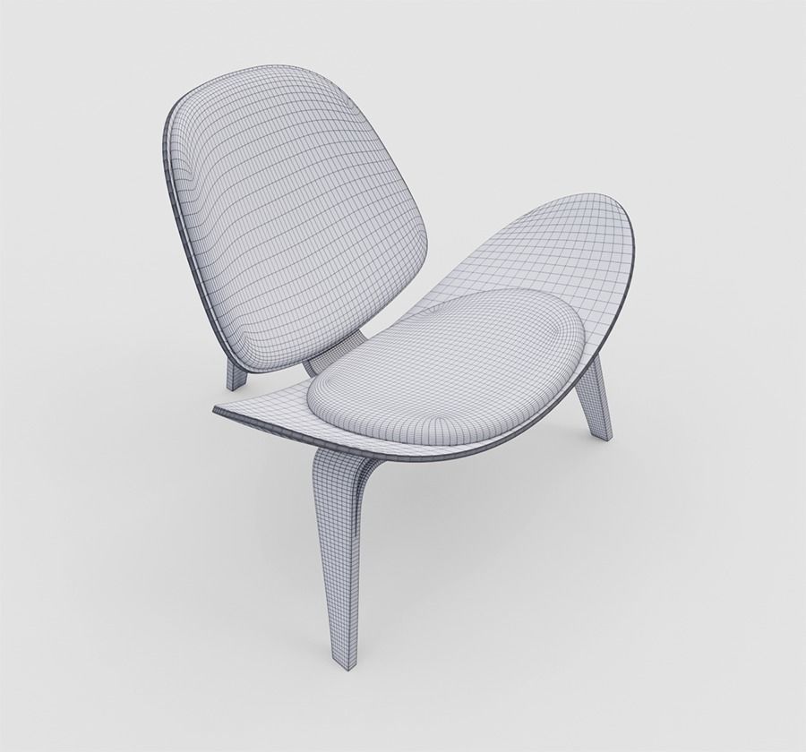 CH07 Shell Chair Carl Hansen 3D model_9