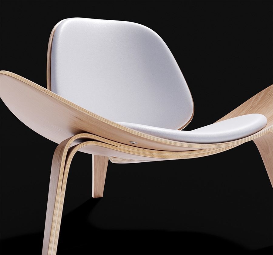 CH07 Shell Chair Carl Hansen 3D model_7