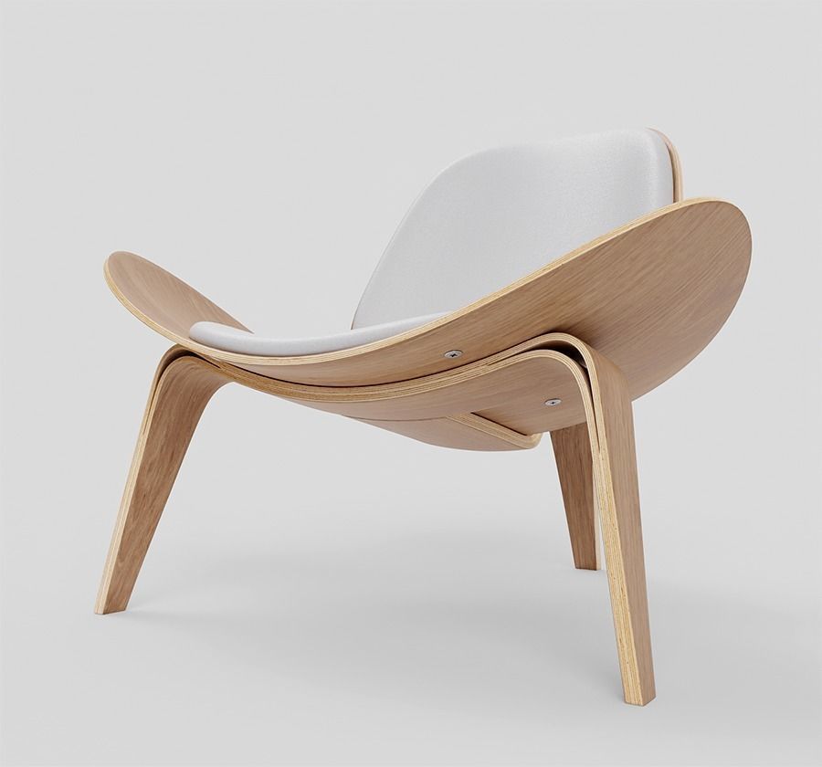 CH07 Shell Chair Carl Hansen 3D model_4