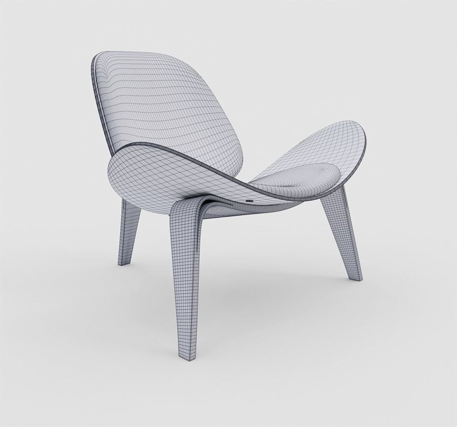 CH07 Shell Chair Carl Hansen 3D model_8