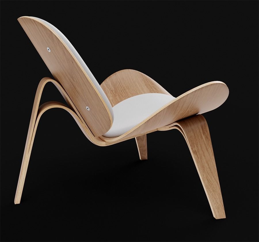 CH07 Shell Chair Carl Hansen 3D model_5