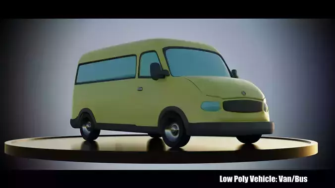 Low Poly Vehicle - VanBus Low-poly 3D model