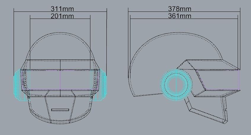 Daft Punk Silver Helmet 3D print model_5