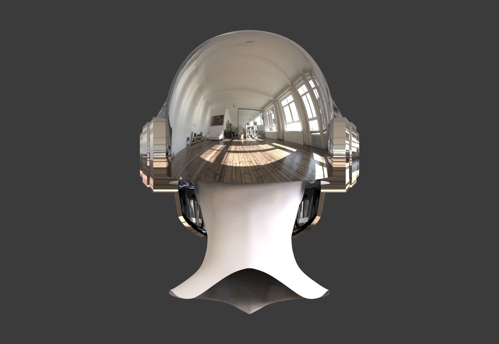 Daft Punk Silver Helmet 3D print model_4