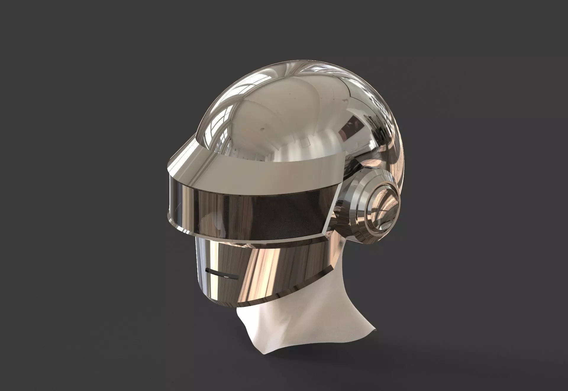 Daft Punk Silver Helmet 3D print model_0