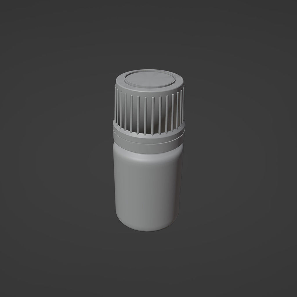 Essential Oil Glass 3D Model Bottle 5mL 3D model_1
