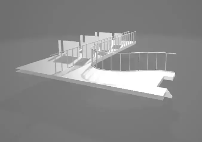 mezzanine staircase with railings