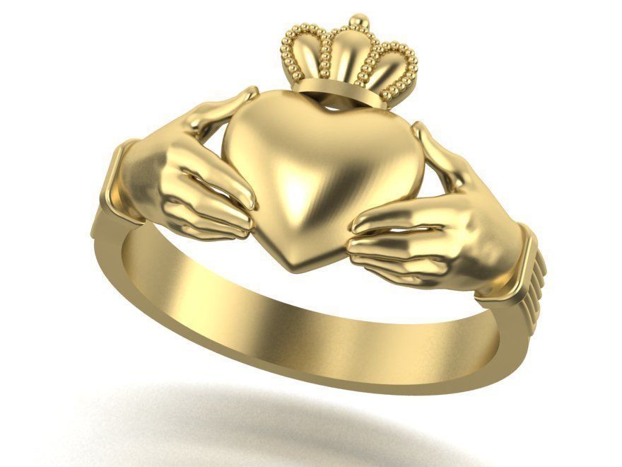 claddagh ring number three 3D print model_1