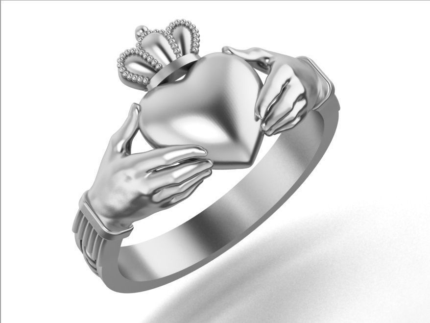 claddagh ring number three 3D print model_6